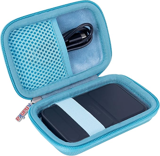 Khanka Hard Travel Case Replacement for Anker 621/622 / 633 Magnetic Battery (MagGo), 5000mAh 10000mAh Magnetic Wireless Portable Charger, Case Only (Blue)
