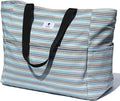 ESVAN Large Foldable Beach Bag for for Women with Dry Wet Compartment Waterproof Sandproof Travel Gym Picnic Handbag