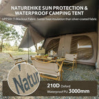 Naturehike Village Instant Tent, Camping Tent with Full Rainfly, Waterproof Large Cabin Tents for Car Camping