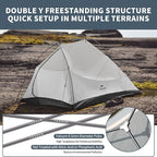Naturehike Cloud-Up Tent Lightweight Backpacking Tent with Footprint - Free Standing Ultralight Camping Hiking Backpack Tents