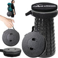ALEVMOOM Upgraded Collapsible Stool with Cushion,600LBS Max Weight,18.1" Height Adjustable,Sturdy Portable Telescoping Stool,Folding Camping Stool for Outdoor Hiking Travel