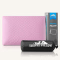 Travel Pillow Memory Foam Pillows, Camping Pillow-Compressible Medium Firm, Breathable Cover, Ideal Backpacking Hiking, Bed Pillows, Airplane and Car (Apricot Pink, M)