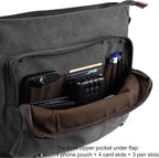 Evergoo Vintage Messenger Bag Unisex Shoulder Bags Canvas Satchel Cross Body Work Satchel Briefcase for 15.6 Inch Laptop