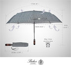 Balios Travel Folding Umbrella with Real Wood Handle Auto Open Close Vented Windproof Canopy - Designed in UK