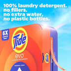 Tide evo Original Scent Laundry Detergent Fiber Tiles Works on 100% of Common Stains Safe for All Machines and Water Conditions Concentrated HE Compatible Clean and Instant Dissolve, 42 Count