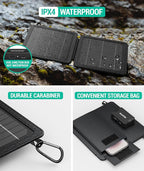 BLAVOR 10W Plus 30W Solar Charger, Foldable Solar Panel for Camping, IPX4 Waterproof, Solar Battery Charger Compatible with Solar Generators, Phones, Tablets