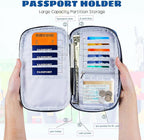 Premium Travel Passport Holder,Family Passport holder Travel Document Organizer,Secure &Stylish Companion For your Family (pink)