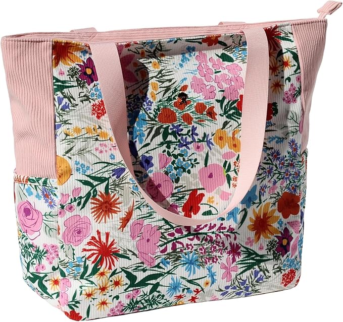 Original Floral Water Resistant Large Tote Bag Shoulder Bag for Gym Beach Travel Daily Bags Upgraded