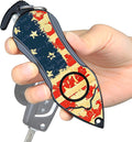 Stinger Personal Alarm Keychain Emergency Tool, Safety Panic Alarm Siren, Seat Belt Cutter, Glass Breaker, Security Device for Women Men Kid, Design in USA (USA Flag)