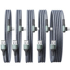 AINOPE USB C Charger 5-Pack [10/6.6/6.6/3.3/1.6ft] 3.1A Fast Charging, Right Angle, Nylon Braided, Compatible with Galaxy S22/21 Note20, LG V20