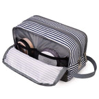 Toiletry Bag for Men Hanging Dopp Kit Water Resistant Shaving Bag Small Toiletry Bag for Traveling (Blue Stripe)