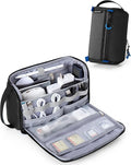 Smasrob Electronics Organizer Travel Case, Water Resistant Tech Bag Charger Pouch for Cord, Cable, Cards, Phone, Airpods, Black