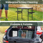 Titanker Small Camp Table 2ft, Folding Camping Table Portable with Storage Bag & Side Racks, Picnic & Beach Table, Car Camping Essentials, Aluminum Light & Solid