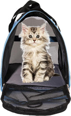 MuchL Pet Carrier Cat Cattier Soft-Sided Carriers for Small Medium Cats Dogs Puppies Pet Carrier Airline Approved Cat Dog Pet Travel Carrier (Medium, Blue)