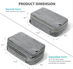 Travelkin Large Cord Organizer Travel, Electronic Organizer Travel Case, Expandable Cable Organizer Bag For Cords, Chargers Phone, Usbs, Tablet (Up to 10"), SD Card (Grey)