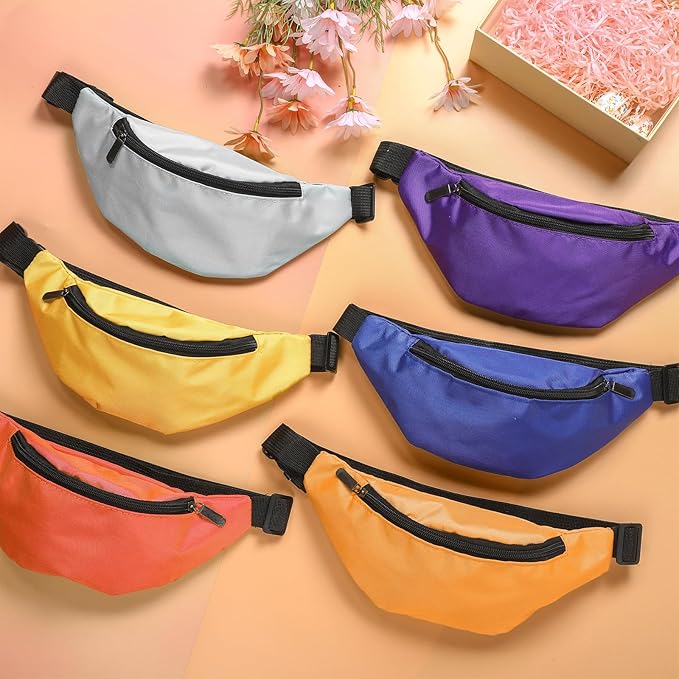 Saintrygo 20 Pcs Neon Fanny Pack Bulk, 90s 80s Fanny Pack Adjustable Waist Bags, Vintage Bag, Oxford Cloth for Workout Traveling Running Bachelor Party Favors Women Men(Dark Color)