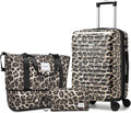 LARVENDER Carry on Luggage 22x14x9 Airline Approved, Expandable 20 Inch Hardside Suitcase with Wheels TSA Lock, PC+ABS Lightweight Carry on Suitcases for Women, Cheetah Print (20/DB/TB)