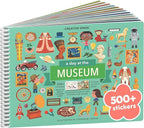 CUPKIN A Day at The Museum 500+ Kids Sticker Book Fun Toddler Travel Activity Coloring and Sticker Book, Road Trip Essentials, 12 Coloring Pages + 12 Scenes for Ages 2–8 Years