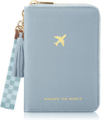 Beautiful Passport Holder for Travel with Wristlet Strap - All-in-One Wallet for Women with Card Slots and Tassel Keychain - Perfect RFID Blocking Case to Keep Your Travel Documents Organized & Safe