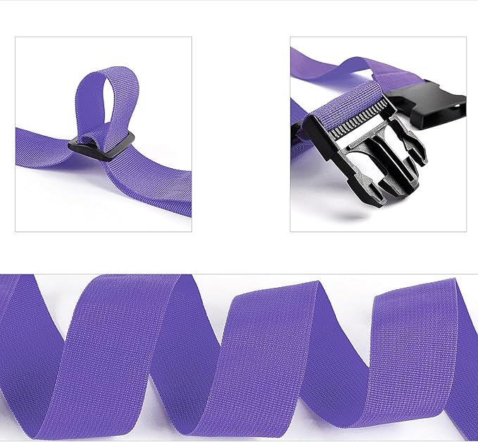 4Pcs Luggage Straps for Suitcase Travel Accessories TSA Approved, 80In Long Belts to Keep Your Suitcase Secure, Adjustable Bag Straps with Quick-Release Buckle for Travel Bag Closure, Purple