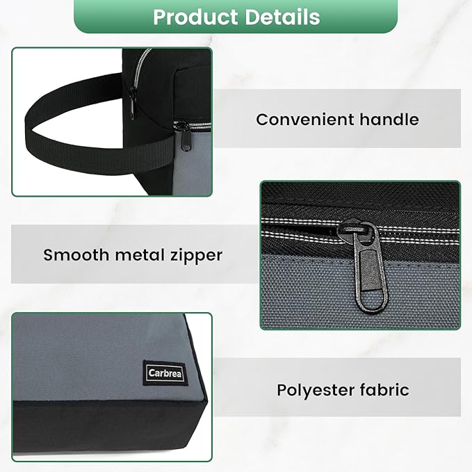Carbrea Travel Toiletry Bag - Large Travel Bag for Toiletries, Cosmetics, Accessories, Gifts - Black