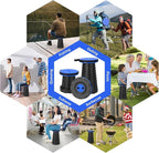 Qiguet Collapsible Stool, Folding Chair - Upgraded Portable Chair with 400lbs Load Capacity, Perfect for Camping, Fishing, Hiking - Folding Stool with Carrying Straps, Gifts for Fisherman (Blue)