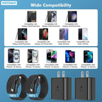 45W Fast Charger USB C, 45W Type C Fast Charger for Samsung Galaxy S25 Ultra/S25+/S24 Ultra/S24+/S23 Ultra/S23+/S22/S20, Tab 10FT Type C Cords