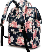 Kinmac Laptop Backpack for Women and Men, Large Capacity Travel Backpack for 15.6 inch Laptop Computer (Blue Rose)