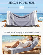 LANE LINEN Beach Towel 2 Pack - Beach Towels Oversized, Pre-Washed Large Beach Towels, Sandless Beach Towel, Quick Dry Travel Towel, Large Pool Towels, 39"x71" - Navy Blazer