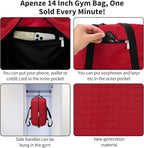 Apenze Small Gym Bag 14 inch lightweight Carry On Mini Duffel Bag for Travel Sport - Red