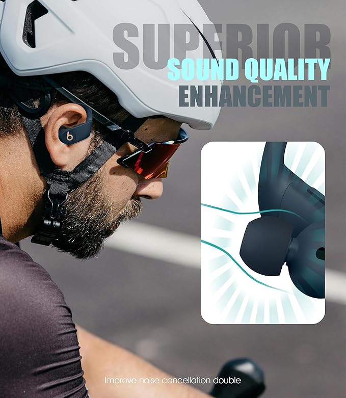 8 Pairs Ear Tips for Beats Powerbeats Pro/Beats Flex/Beats X with Cleaning Kit, Soft Silicone Fit in Case Replacement Tips for Beats Powerbeats Pro/Beats Flex/urBeats - Navy Blue