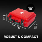 NANUK 920 Waterproof First Aid Box Empty – Durable, Medical First Aid Organizer Case, IP67-Rated, Dustproof, Impact-Resistant, and Floats (15" x 10.5" x 6.2") – Red