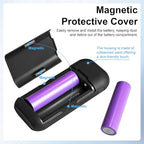 18650 Battery Charger Portable 2 in 1 USB C Universal Lithium Battery Charger Dual Slot LED Indicator for 3.7V/3.6V Li-ion Rechargeable Battery (Battery Not Included)