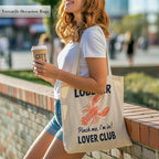Aesthetic Canvas Tote Bag, Cute Reusable Bags for Women with Inner Pocket