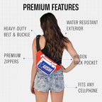 American Flag Fanny Pack I 4th of July Bum Bag Crossbody - Flag For Halloween costumes - USA Fanny Pack for 4th of July accessories for women