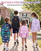 VASCHY Girl Kids Backpack & Lunch Bag Set, 2-in-1 School Bookbag with Insulated Lunch Box for Preschool, Daycare, Kindergarten & Elementary School – Pink Unicorn