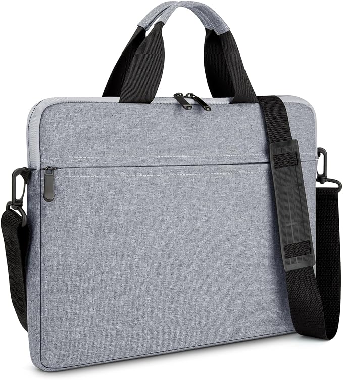 14-15 Inch Laptop Shoulder Messenger Bag Carrying Case Briefcase Slim Protective Computer Sleeve with Handle Strap Pocket for MacBook Acer ASUS HP Surface Dell Chromebook, Gray
