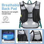 Lightweight Hydration Backpack, Running Backpack with 2L Water Bladder, Hydro Water Daypack for Cycling Hiking Rave for Men Women