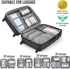 Veken 10 Set Packing Cubes for Travel Essential, Suitcase Organizer Bags in 4 Sizes, Carry-On Luggage Accessories with Large Laundry & Hanging Toiletry Bag, Must-Have for Airplane, Road Trip & Camping