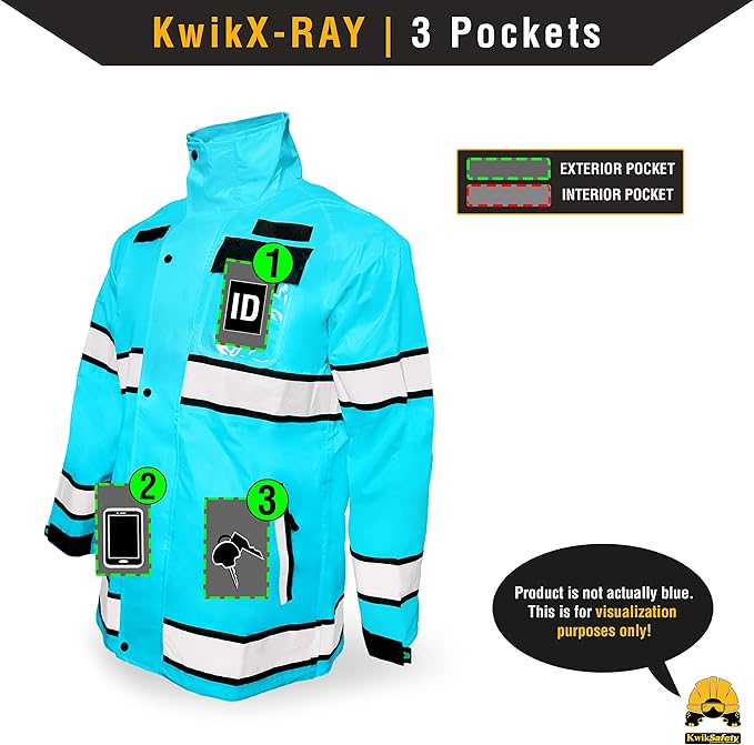 KwikSafety - Charlotte, NC - TORRENT Rain Jacket & Trench Coat ANSI OSHA Class 3 High Visibility Jacket Hi Vis Rain Gear