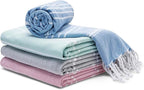 Cotton Turkish Beach Towel with Towels Oversized 36"x72" Pool Absorbent Extra Large Quick Dry Sand Travel Towel (Fresh Hues, 4 Pack)