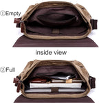 Evergoo Vintage Messenger Bag Unisex Shoulder Bags Canvas Satchel Cross Body Work Satchel Briefcase for 15.6 Inch Laptop