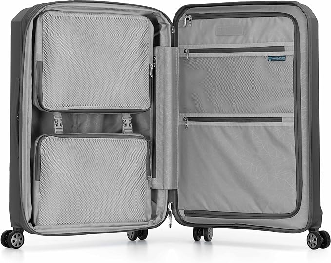 Traveler's Choice Pagosa Hardshell Expandable Luggage with Spinner Wheels, Gray, 26-Inch Medium