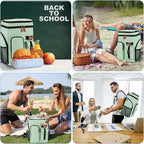 BAGPARKK Insulated Cooler Backpack,33/45 Cans Multifunctional Double Deck Leakproof Cooler Bag with Sternum Strap,Large Capacity Lightweight Travel Camping Beach Backpack