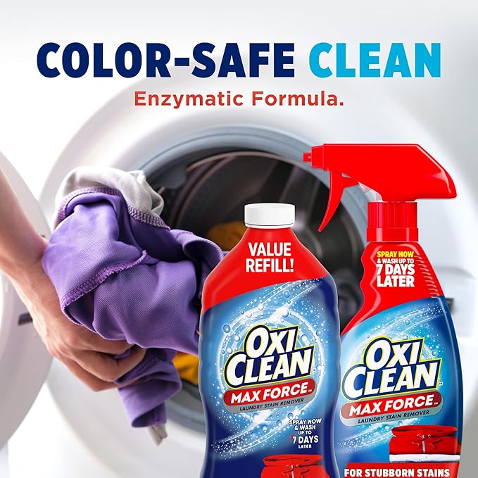 OxiClean Max Force Laundry Stain Remover Spray Refill, 48 fl oz