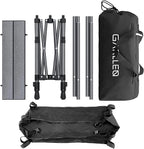 GARLLEN Folding Camping Table, 2-Height Adjustable Portable Roll-up Camping Table with Storage Net, Lightweight Aluminum Picnic Table with Carrying Bag for Cooking, BBQ, Outdoor, 32.2" L x 15.7" W