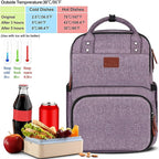 MATEIN Womens Backpack with Lunch Compartment, Fits 17 Inch Laptop Backpack, Water Resistant Cooler Backpack Tote Food Bag for Work College Travel Camping Picnic, (Purple)