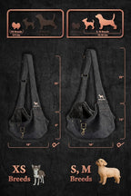 Noah & Paw Dog Sling Carrier for Small Dogs 3-10lb, Dog Sling for Small Dogs and Cats, Dog Carrier with Adjustable Padded Strap, Premium Denim, Lined with Fur, Double Safety Feature, Machine Washable