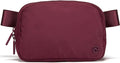 Pander Two Way Zipper Fanny Pack Nylon Everywhere Belt Bag for Women, Water Repellent Waist Packs, Crossbody Bags with Adjustable Strap (Red Merlot).