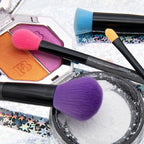 MODA Next Gen Neon Complexion 4pc Makeup Brush Kit – Face Brush Set for Foundation, Blush & Contour – Vegan & Travel-Friendly